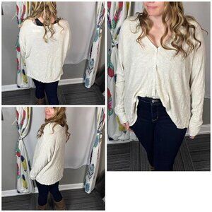 Charlotte Russe cream knit button up oversized cardigan. Size XL